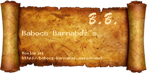 Babocs Barnabás névjegykártya